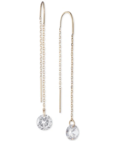 Dkny Gold-tone Crystal Threader Earrings