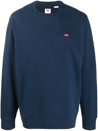 Levi's Men's Core Crew Regular Fit Long Sleeve Sweatshirt In Navy