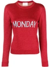 Alberta Ferretti Rainbow Week Capsule Days Of The Week Monday Sweater In Red