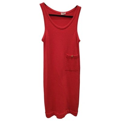 Pre-owned Chanel Cashmere Maxi Dress In Red
