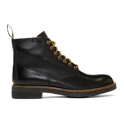 Polo Ralph Lauren Ralph Lauren Army Leather Boots In Black Leather