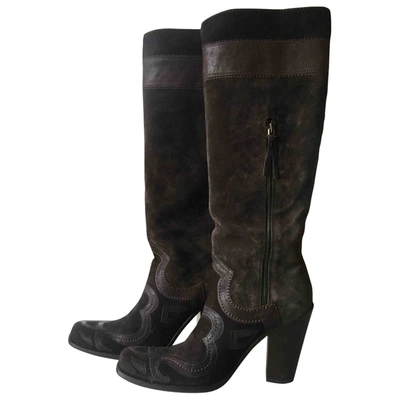 Pre-owned Miu Miu Boots In Brown