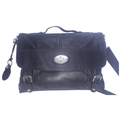 Pre-owned Fossil Leather Satchel In Black
