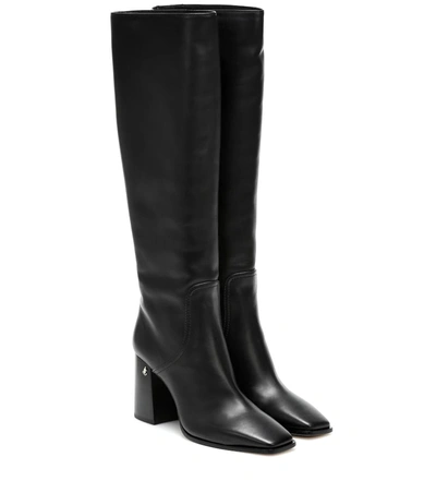 Jimmy Choo Brionne 85 Leather Knee-high Boots In Black