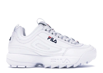 Pre-owned Fila Disruptor 2 White Navy Red (women's) In White/ Navy- Red