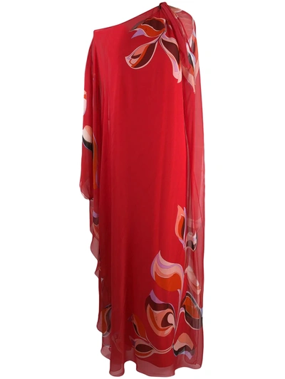 Emilio Pucci Abstract Print Kaftan In Red