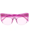 Emilio Pucci Semi-rimless Oversized Frame Sunglasses In Pink