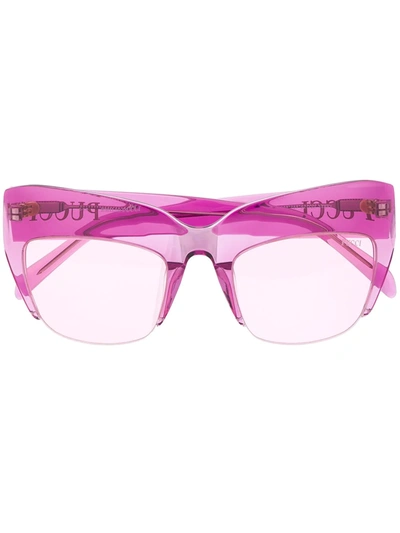 Emilio Pucci Semi-rimless Oversized Frame Sunglasses In Pink
