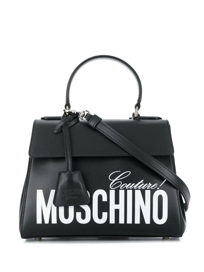 Moschino Logo Tote Bag In Black