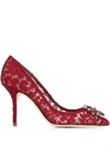 Dolce & Gabbana Pump In Taormina Lace With Crystals In Red