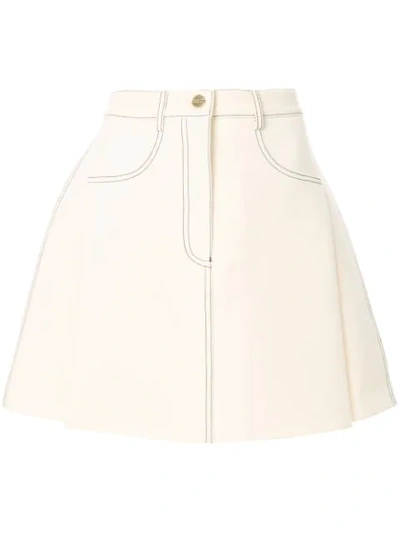 Dion Lee Stitched Mini-skirt In White