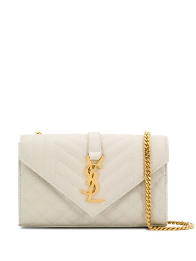 Saint Laurent Small Envelope Monogram Crossbody Bag In Neutrals