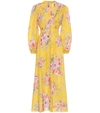 Zimmermann Zinnia Floral-print Linen Midi Dress In Yellow