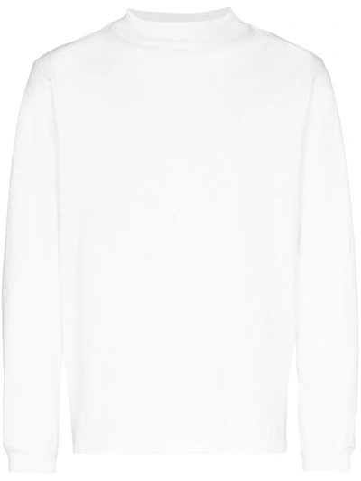 Les Tien Crew Neck Long Sleeve T-shirt In White