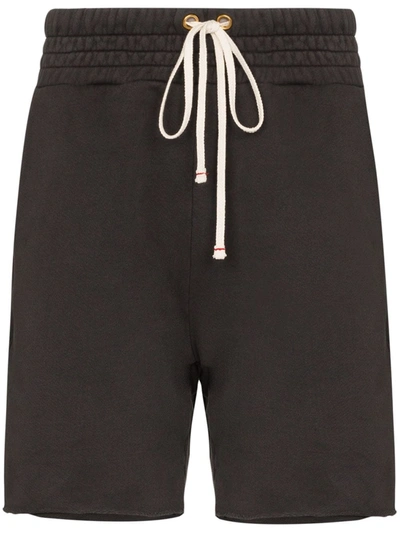Les Tien Grey Ragged Hem Drawstring Shorts