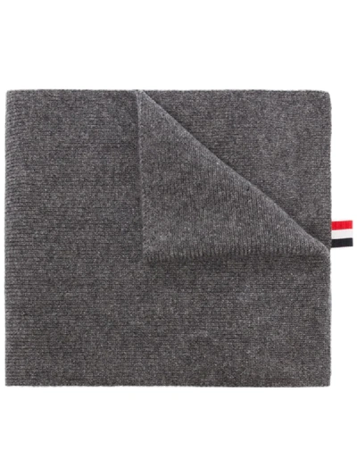 Thom Browne 4-bar Motif Cashmere Scarf In Grey