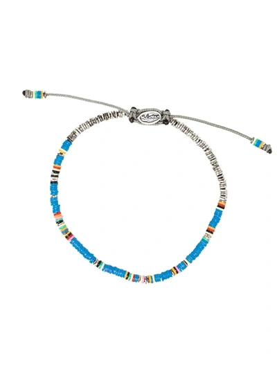 M Cohen Multicoloured African Disc Bracelet In Silver