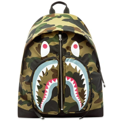 A Bathing Ape 1st Camo Shark Day Pack In Green
