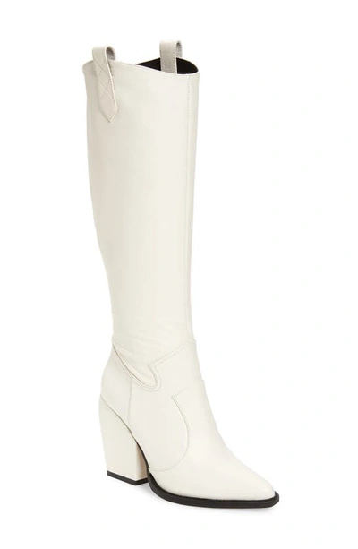 Alias Mae Wesley Western Knee High Boot In White Leather