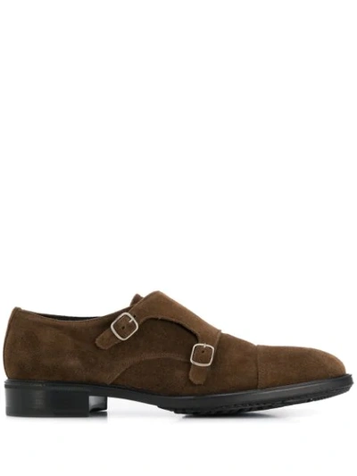 Leqarant Double-buckle Monk Shoes In Brown