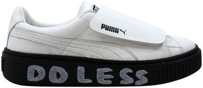 Pre-owned Puma Platfrom Strap Sm  White  (women's) In  White/ Black