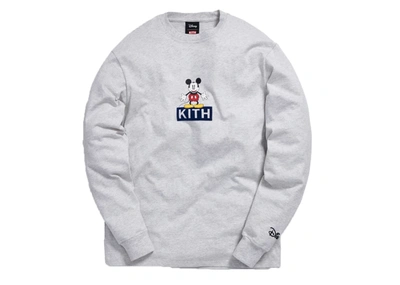 Pre-owned Kith X Disney 30s Mickey Standing Classic Logo L/s Tee Heather