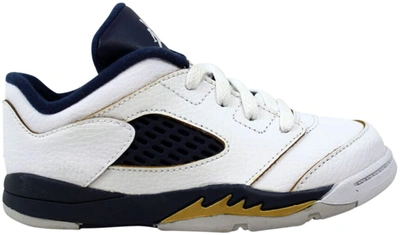 Pre-owned Jordan 5 Retro Low Dunk From Above White (td) In White/midnight Navy Metallic Gold