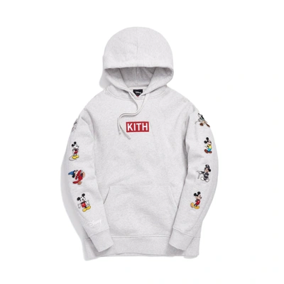 Pre-owned Kith  X Disney Mickey Sleeve Patches Hoodie Heather Grey