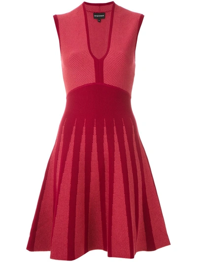 Emporio Armani Jacquard A-line Dress In Pink