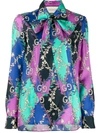 Gucci Gg Diamond Print Blouse In Multi