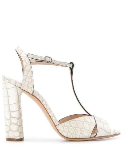 Casadei Snakeskin Effect Sandals In White