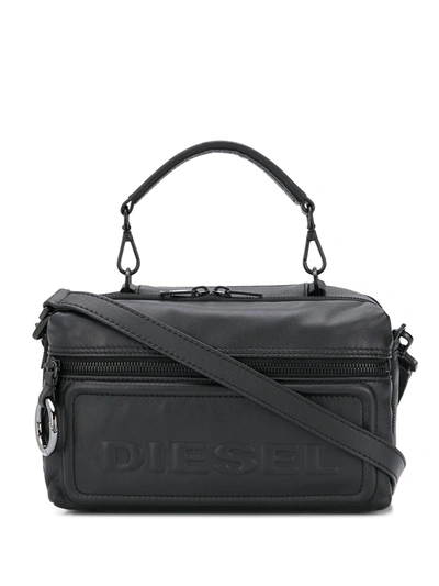 Diesel Logo Embossed Camera Bag In Black