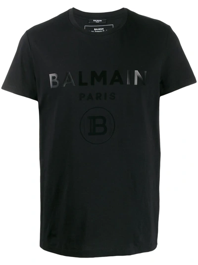 Balmain 3d Effect Logo Lettering T-shirt In Black