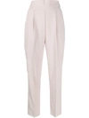 Pinko High Waisted Natalia Trousers In Neutrals