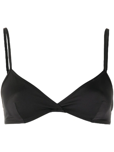 Solid & Striped Brigitte Mesh-trimmed Bikini Top In Black