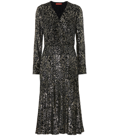 Altuzarra Martha Sequinned Midi Dress In Black/gold