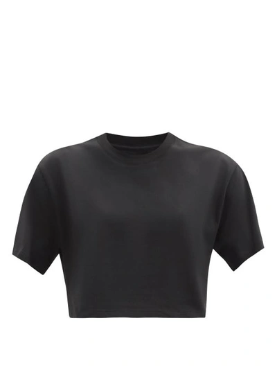 Hanes X Karla The Crop Cropped Cotton-jersey T-shirt In Black