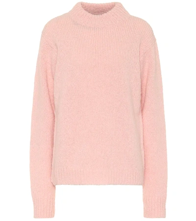Tibi Cozette Mock-neck Alpaca-blend Sweater In Pink