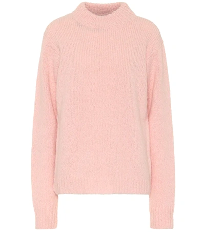 Tibi Cozette Mock-neck Alpaca-blend Jumper In Pink