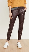 Nili Lotan East Hampton Panelled-leather Trousers In Burgundy