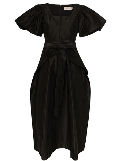 Preen By Thornton Bregazzi Jayda Wrap-waist Silk-taffeta Dress In Black
