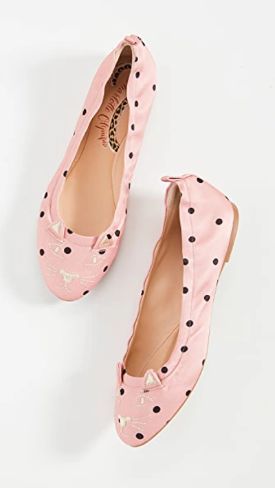 Charlotte Olympia Kitty Cat Face-embroidered Pumps In Pink
