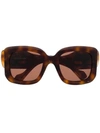 Balenciaga Paris D-frame Havana Sunglasses In Brown