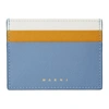 Marni Saffiano Leather Card Holder In Natural White+pumpkin+opal+(du