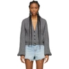 Alexander Wang Ribbed Wool & Cashmere Blend Cardigan In Heather Grey