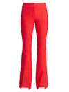 Derek Lam 10 Crosby Maeve Slit-hem Flare Trousers In Cherry Red