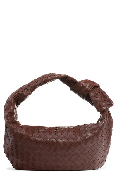 Bottega Veneta Bv Jodie Leather Hobo Bag In Bark/ Gold