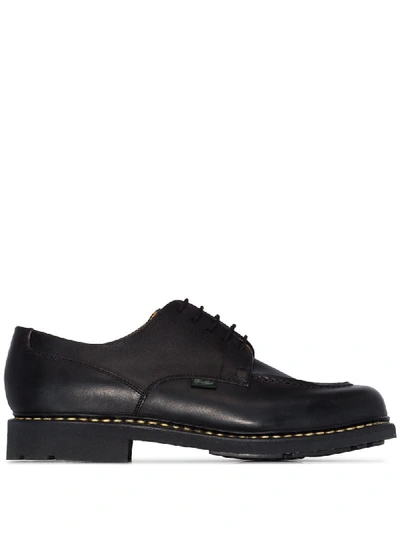 Paraboot Black Chambord Leather Derby Shoes In Black