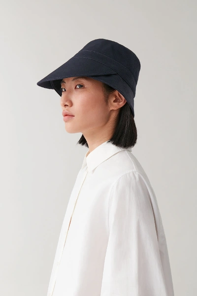 Cos Cotton Bucket Visor Hat In Blue ModeSens