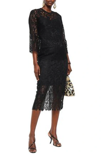 Dolce & Gabbana Scalloped Corded Lace Top In Black